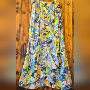Maeve X Anthropologie Ruffled Wrap Maxi Floral Spring / Summer Skirt, Women's Lg